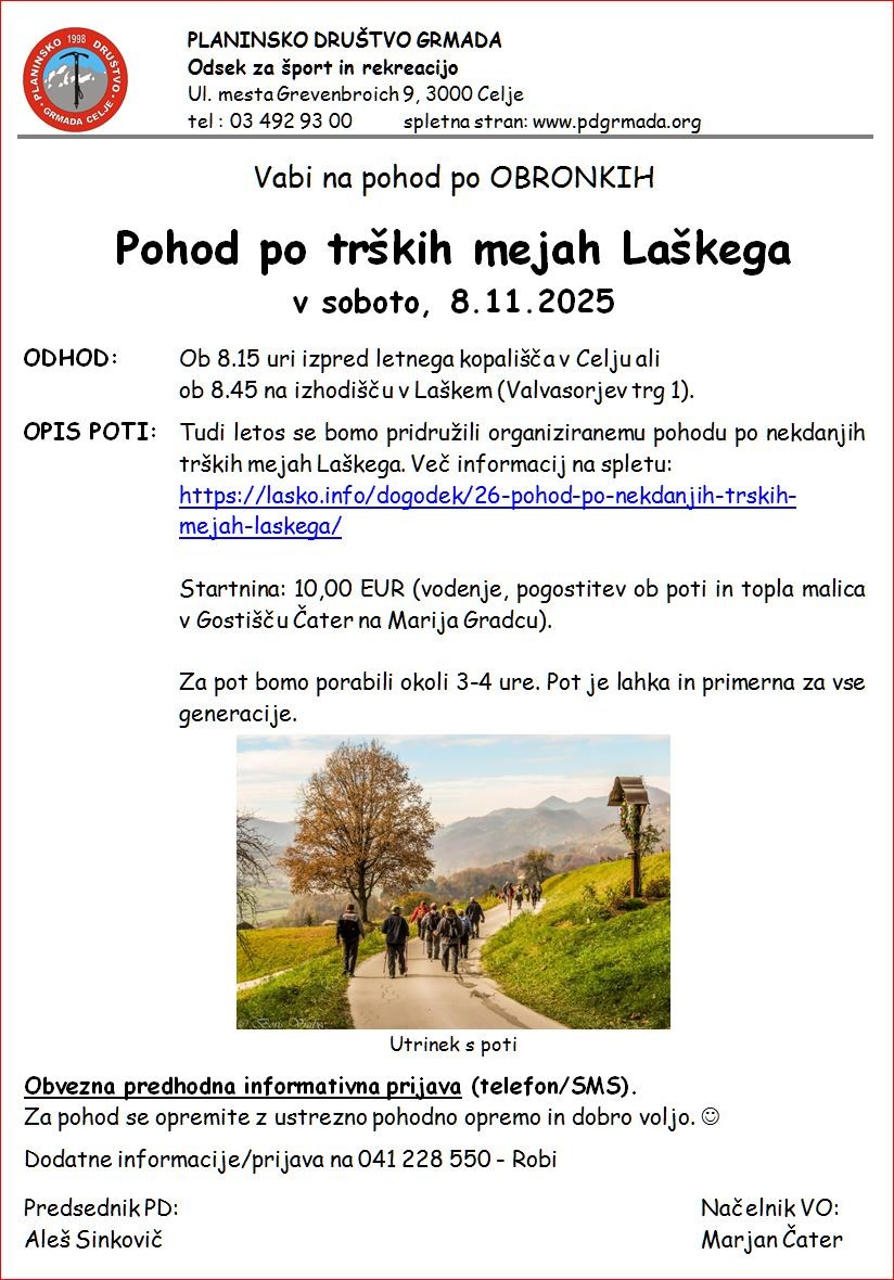 Pohod po trških mejah Laškega